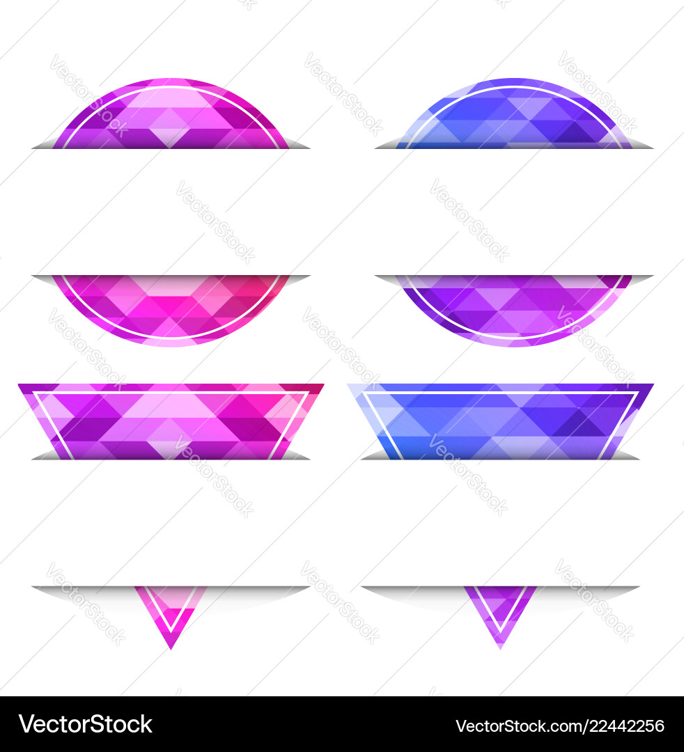 Set Of Banners From Circles And Triangles With A Vector Image