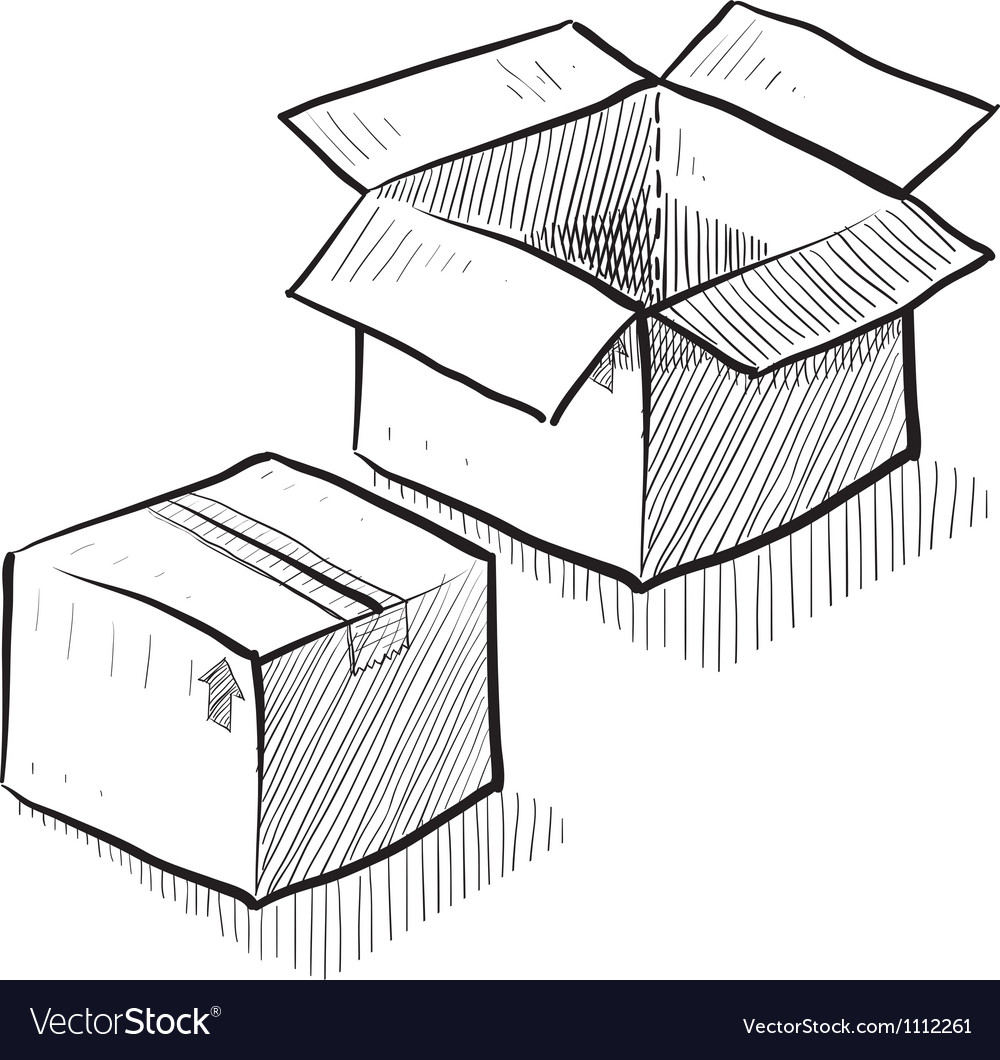 Doodle boxes moving packing Royalty Free Vector Image