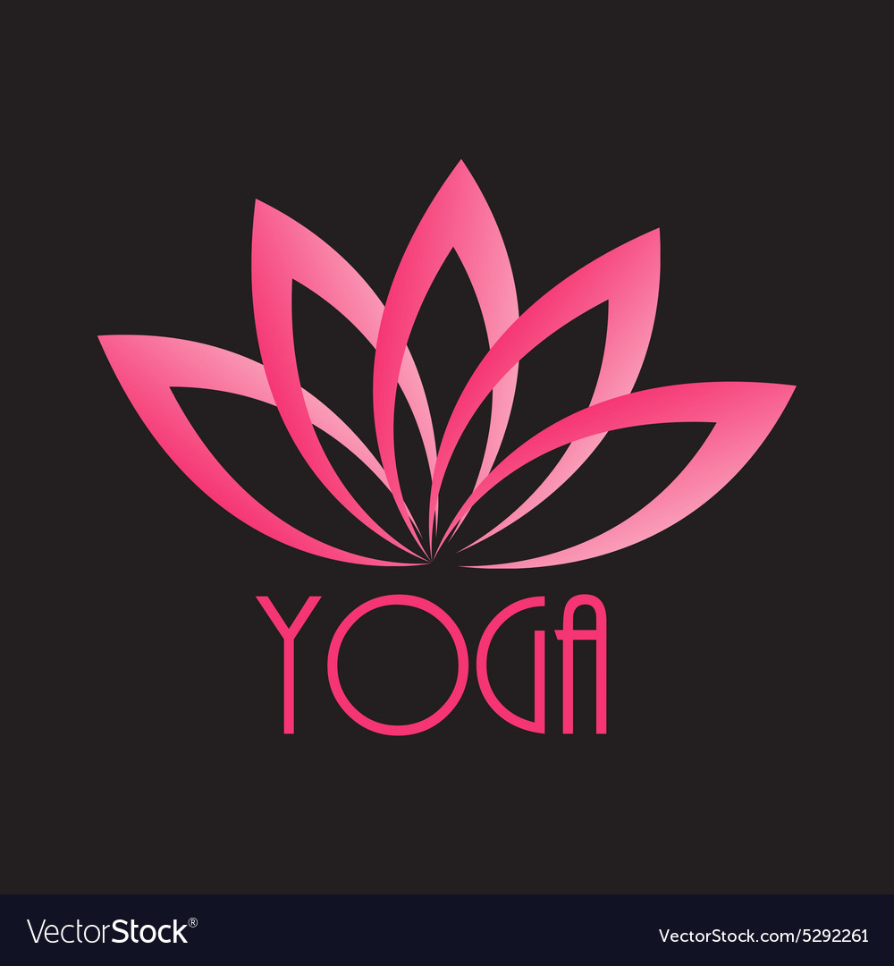 Lotus Flower Sign For Wellness Spa And Yoga Vector Image