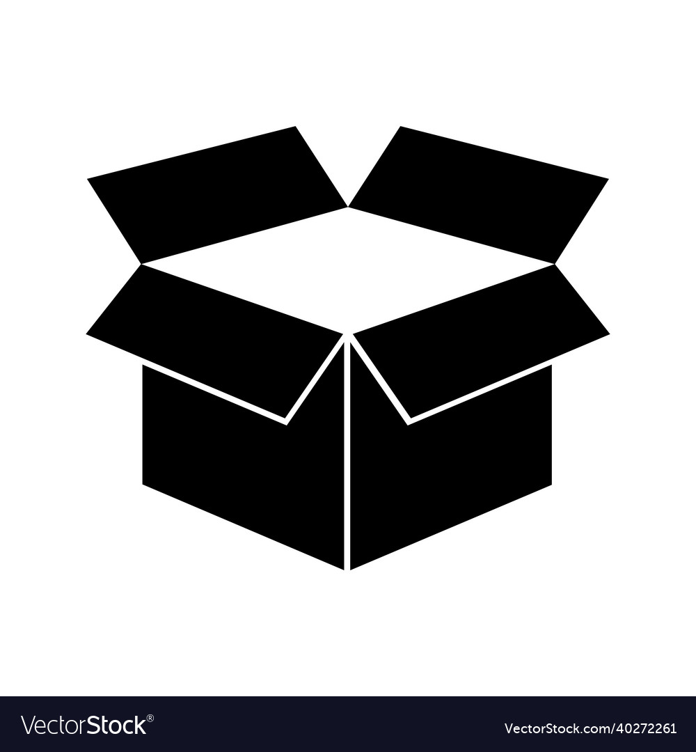 Open box icon in flat style Royalty Free Vector Image