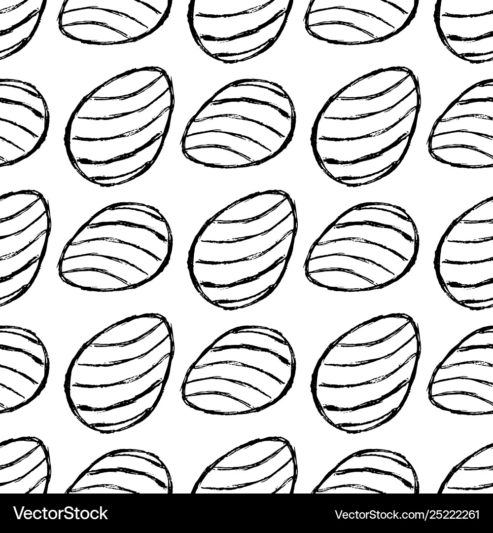 Seamless pattern with hand drawn easter eggs Vector Image