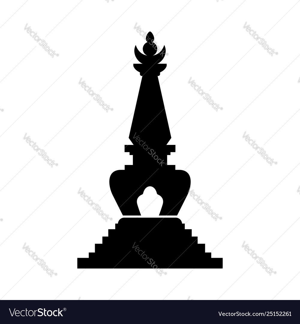 Stupa hemispherical structure containing relics Vector Image