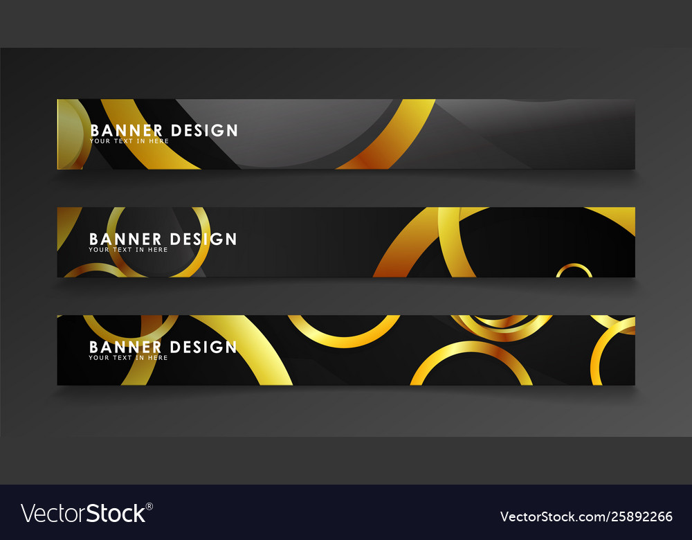 Abstract Circle Banner Fancy Golden Circle On A Vector Image