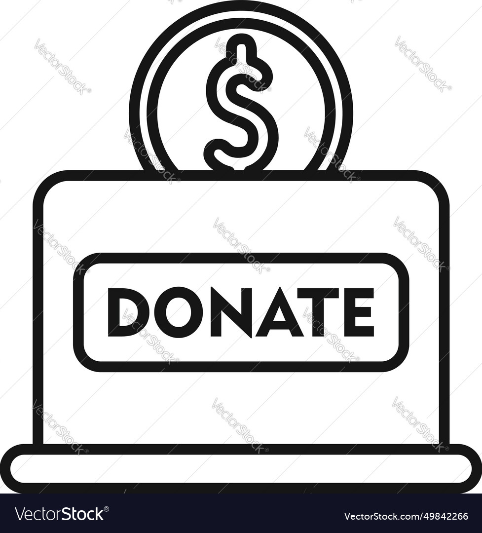 Donate money box icon outline dark social Vector Image