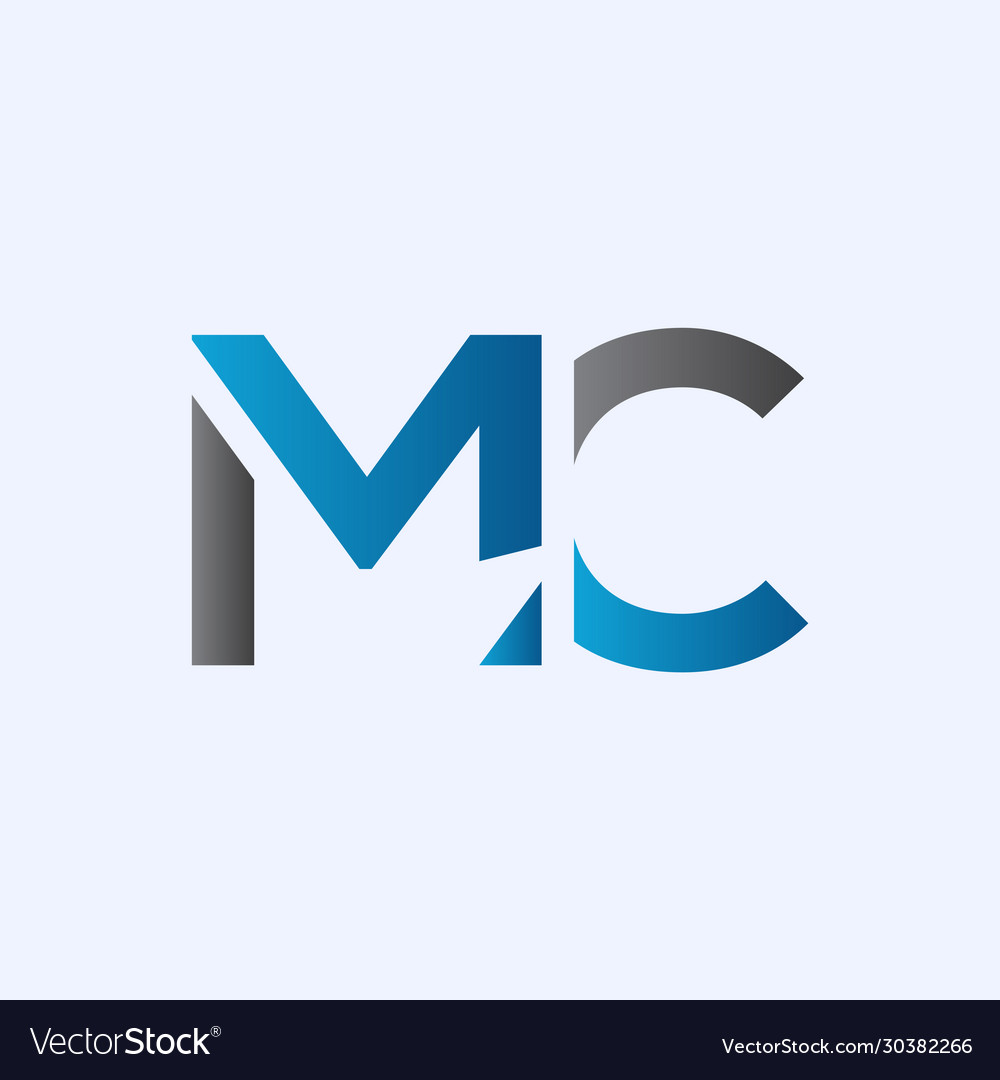Initial mc letter logo template abstract letter Vector Image