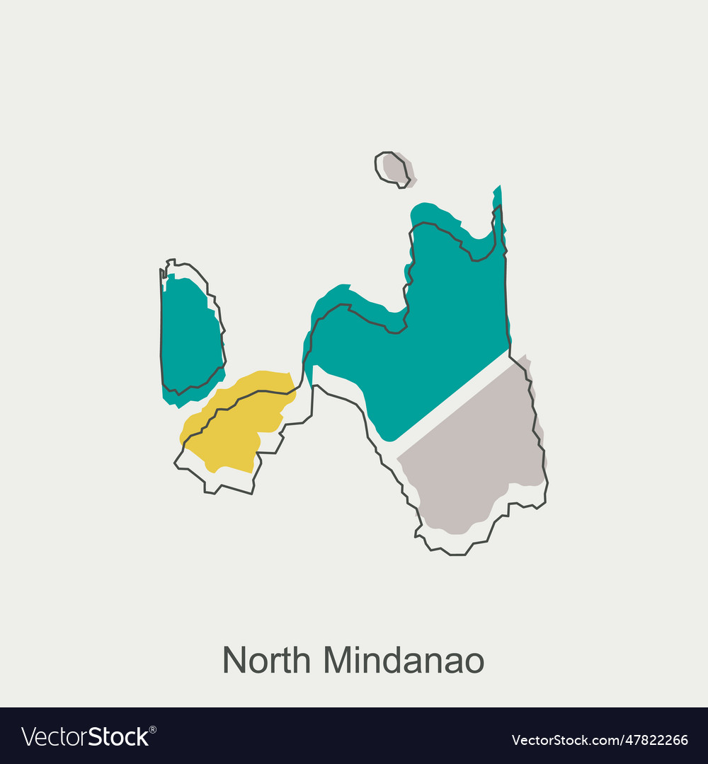 Map Of North Mindanao Design Template National Vector Image