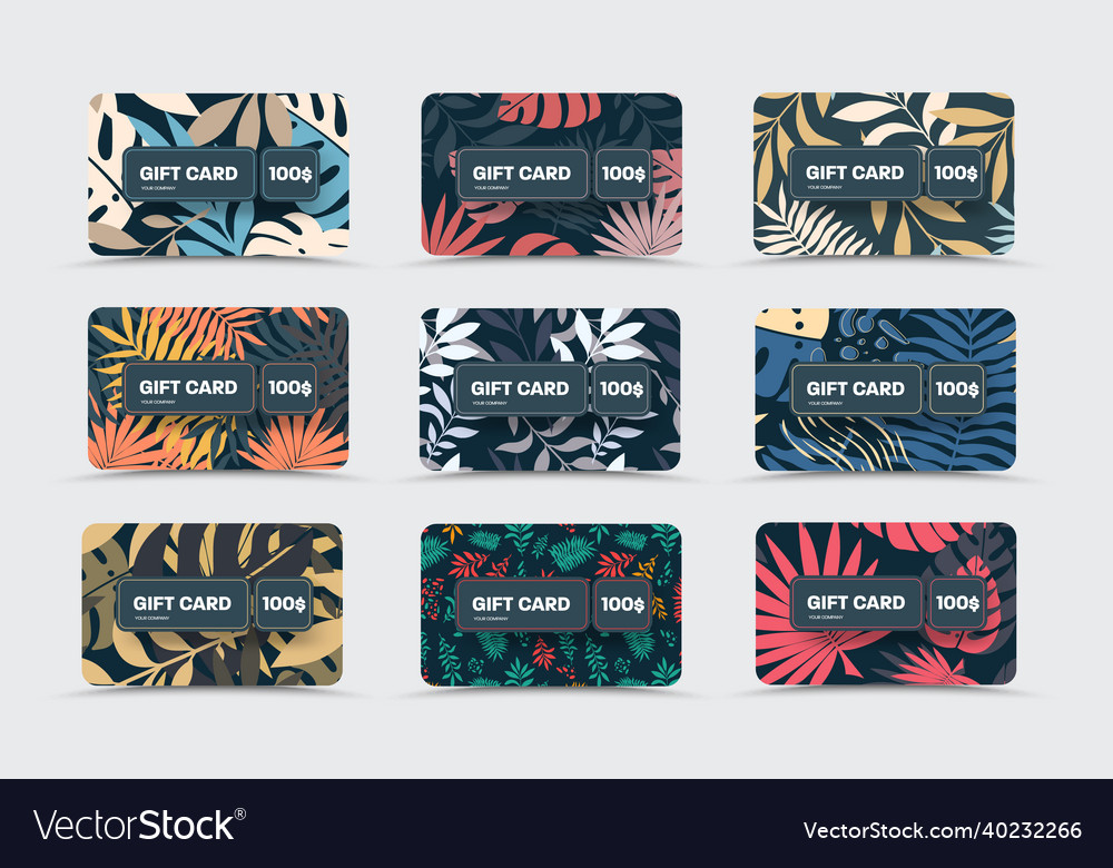 Mockup gift cards over black background Royalty Free Vector