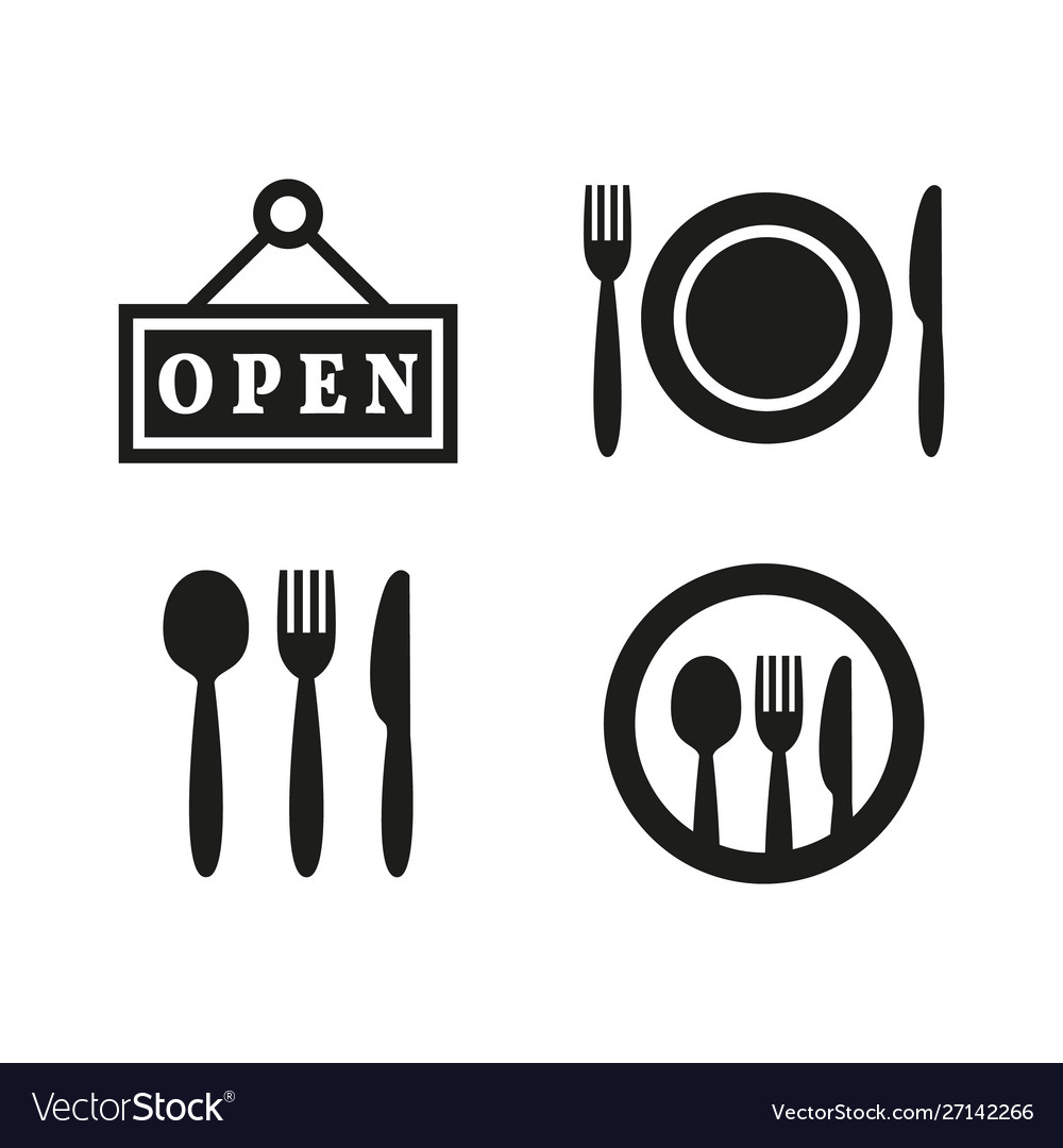 Restaurant and cafe icons set on white background