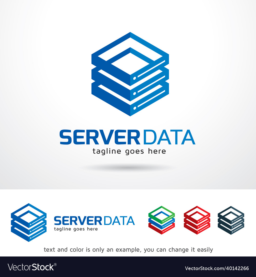 Server data logo template Royalty Free Vector Image