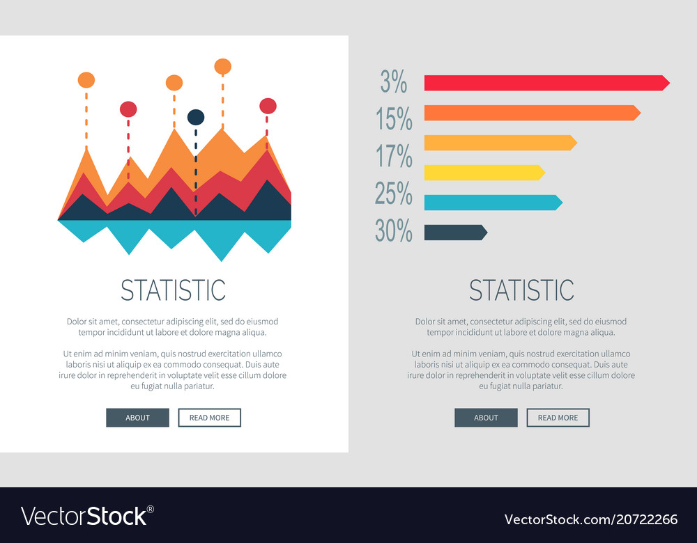 Statistic representation colorful web page design Vector Image