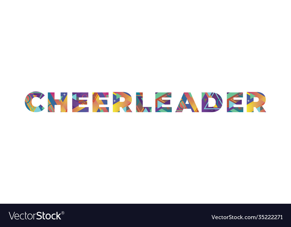 Cheerleader concept retro colorful word art Vector Image