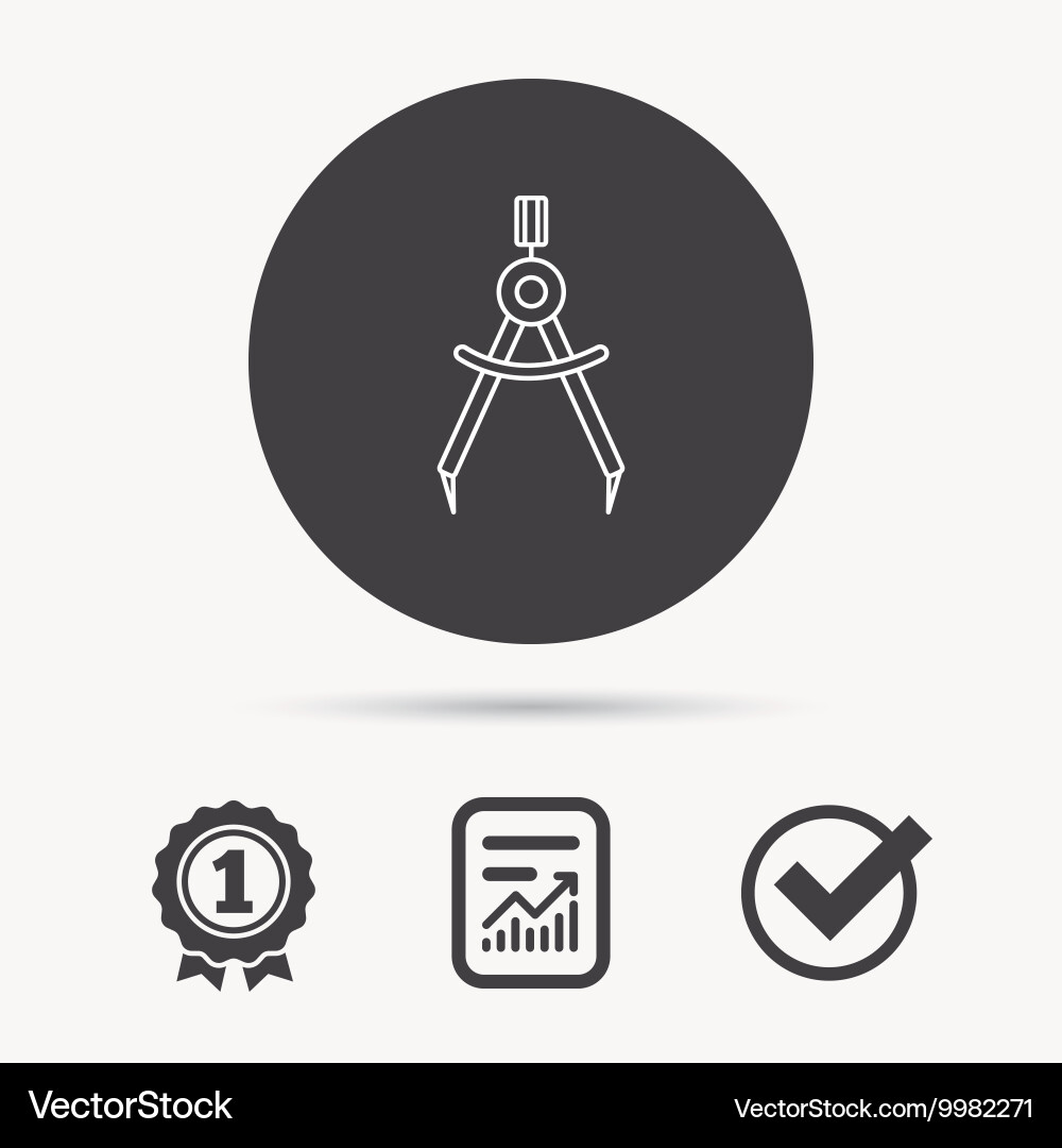 Compasses icon Measurement dividers sign Vector Image