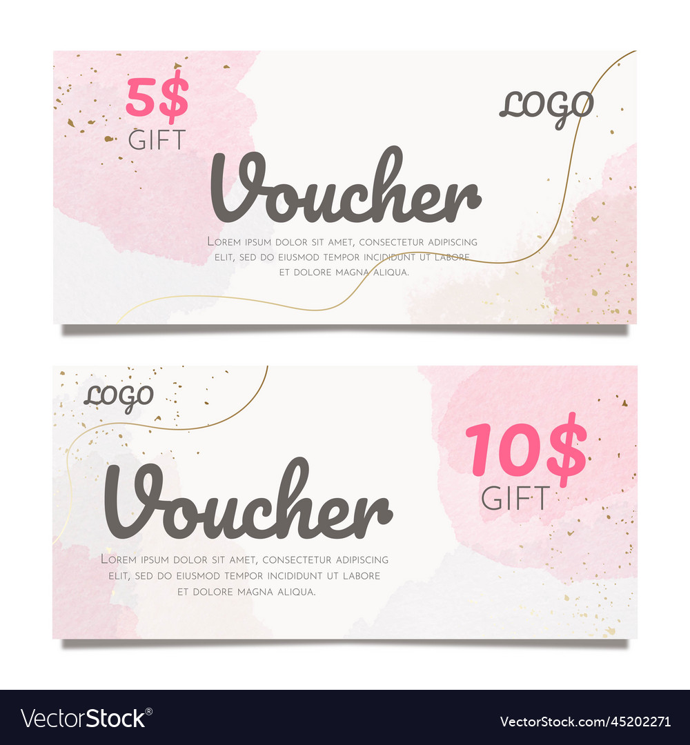 Gift voucher template voucher with watercolor Vector Image