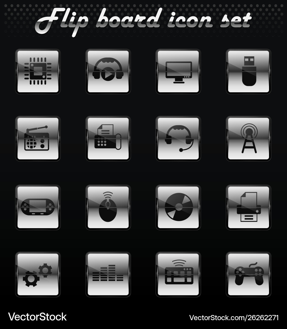 Hi tech icon set Royalty Free Vector Image - VectorStock