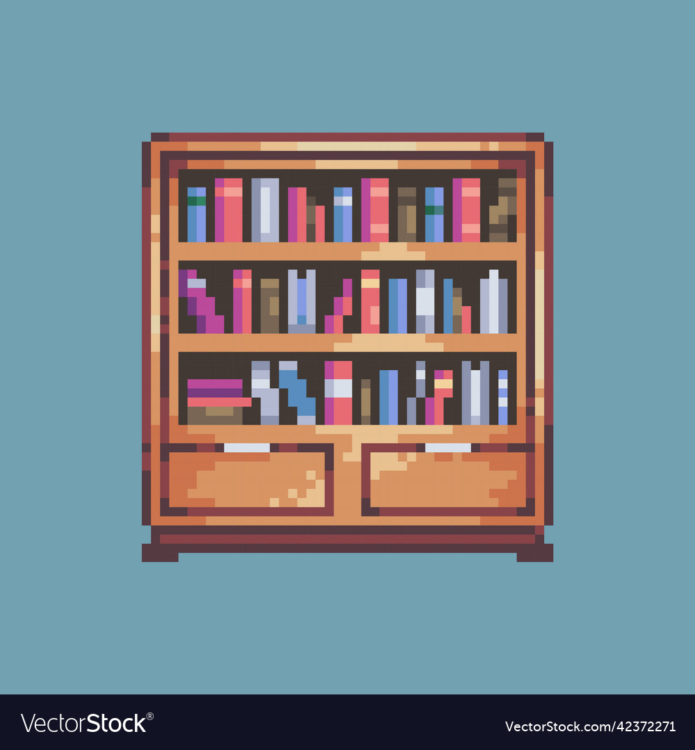Pixel Bookshelf Wallpaper