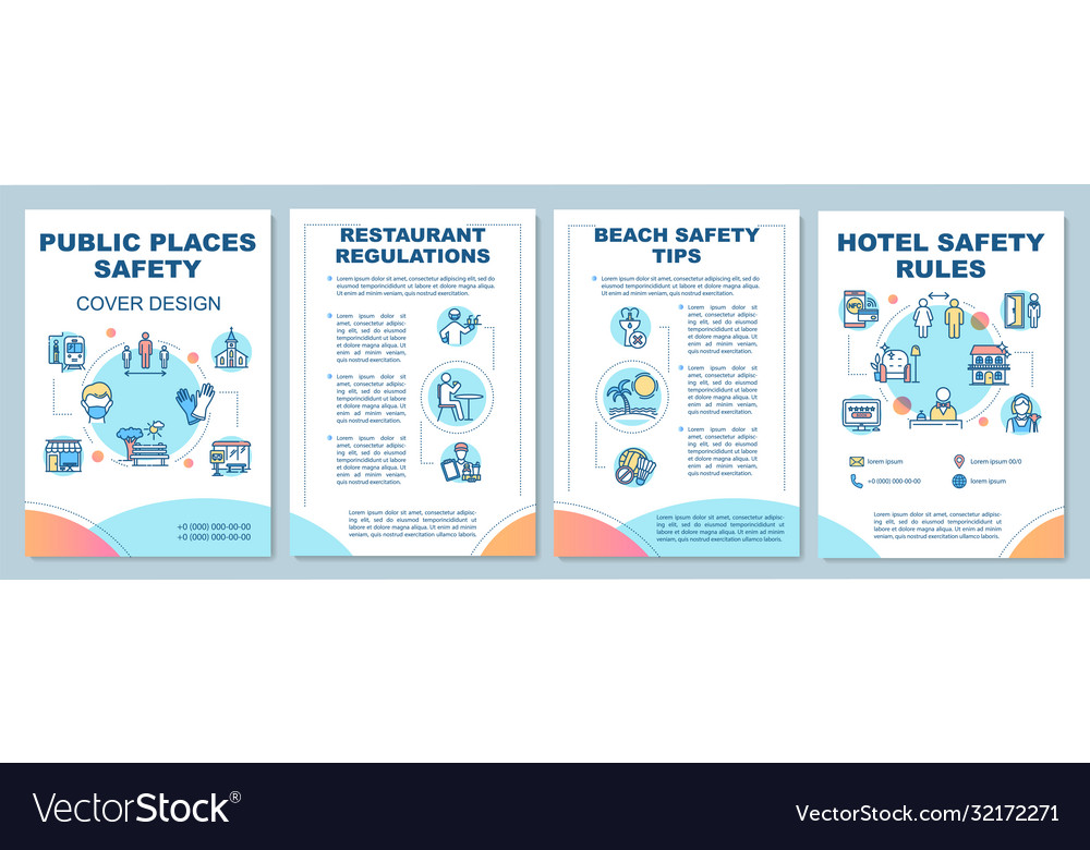 Public places safety rules brochure template Vector Image Public places safety rules brochure template Vector Image