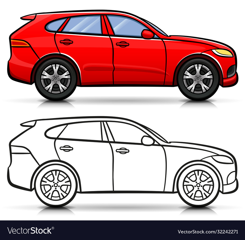 Suv car cartoon isolated Royalty Free Vector Image