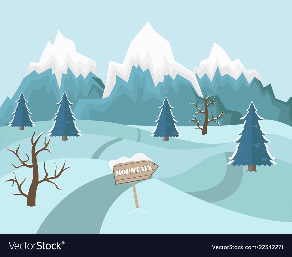 Winter Mountain Landscape Background Royalty Free Vector