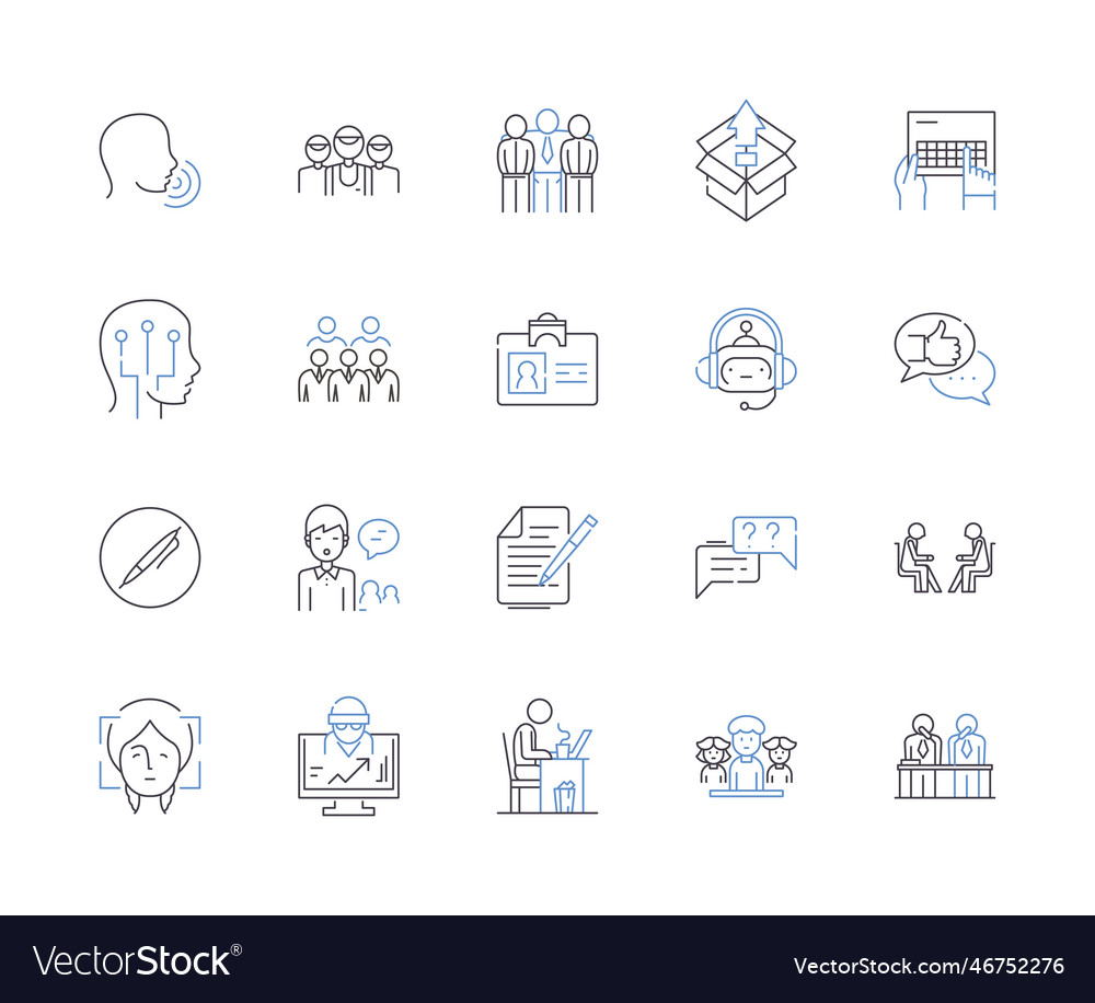 Career and success outline icons collection Vector Image