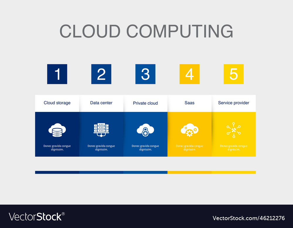 Cloud storage data center private saas Royalty Free Vector