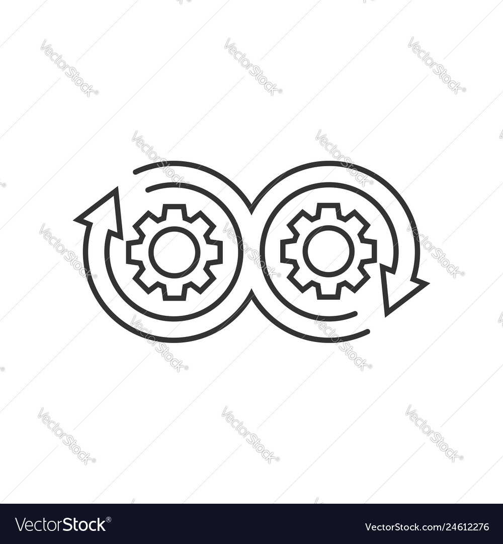 Development icon in flat style devops on white Vector Image
