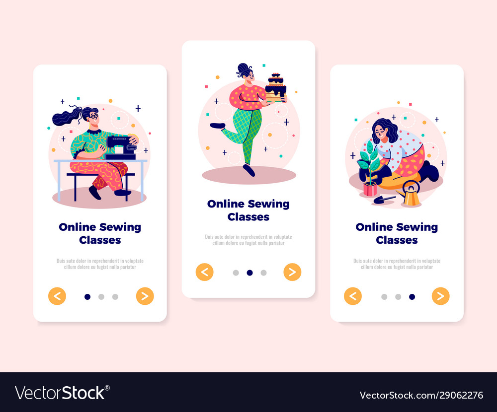 Hobbies Online Banners Set Royalty Free Vector Image