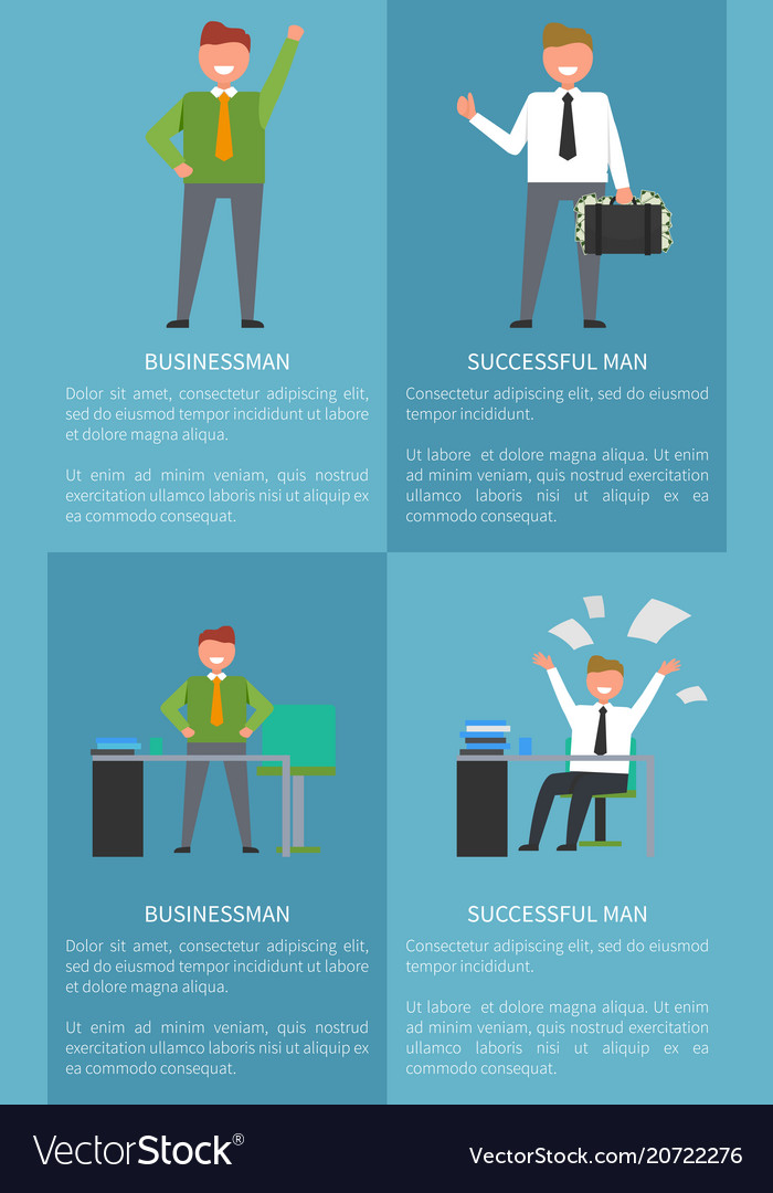 Set of icons successful man Royalty Free Vector Image