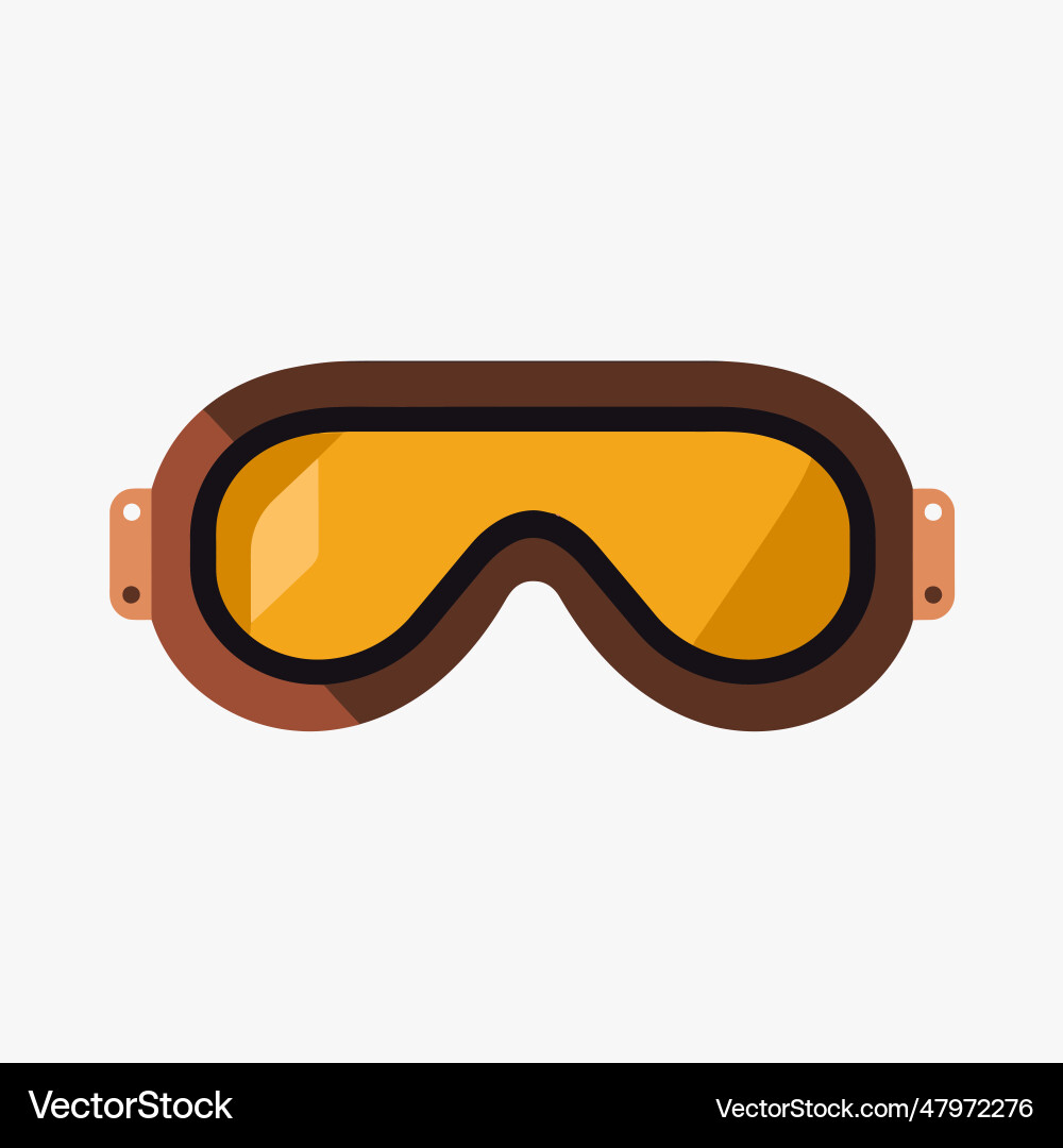 Ski goggles icon flat design Royalty Free Vector Image