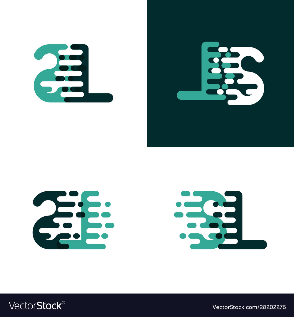 Sl letters logo with accent speed in light green Vector Image