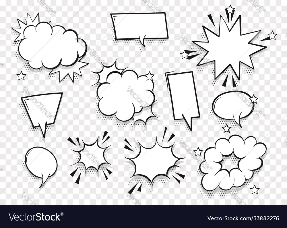 Speech bubble for comic text isolated background Vector Image
