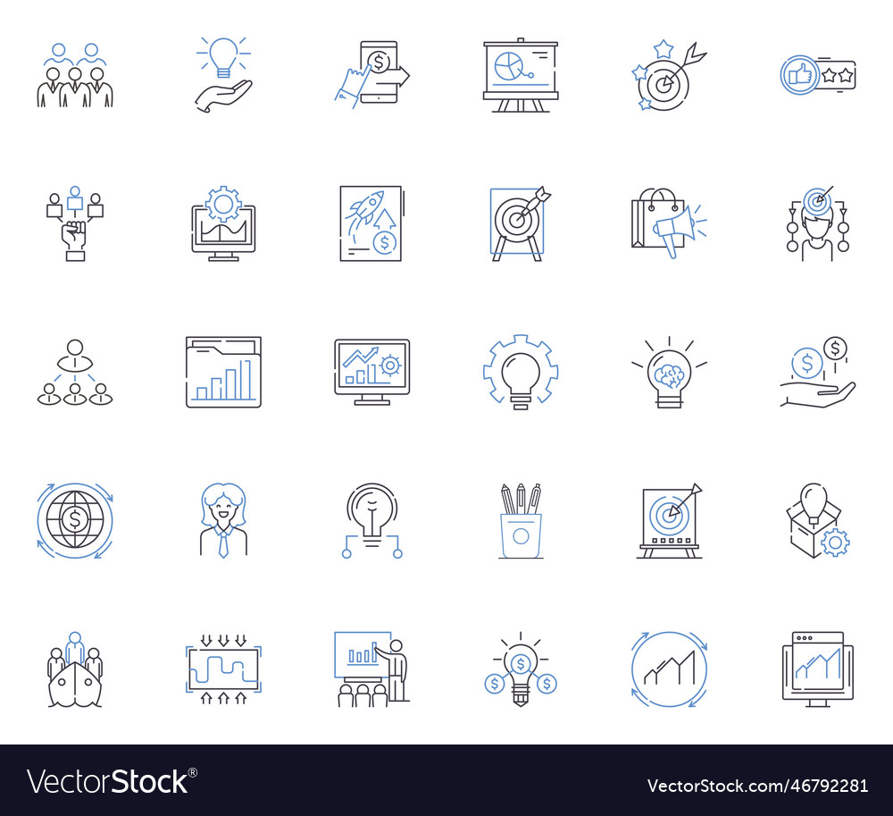 Accounting principles line icons collection Vector Image