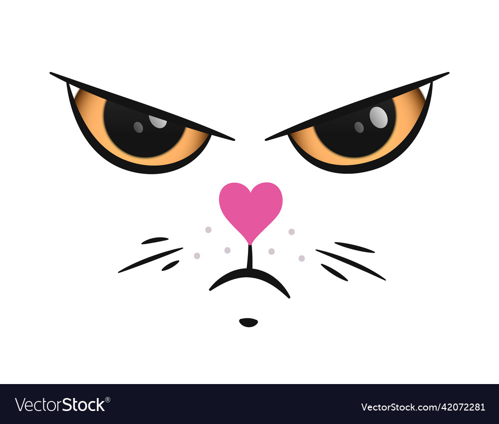 Premium Vector  Angry cat head hand drawing style