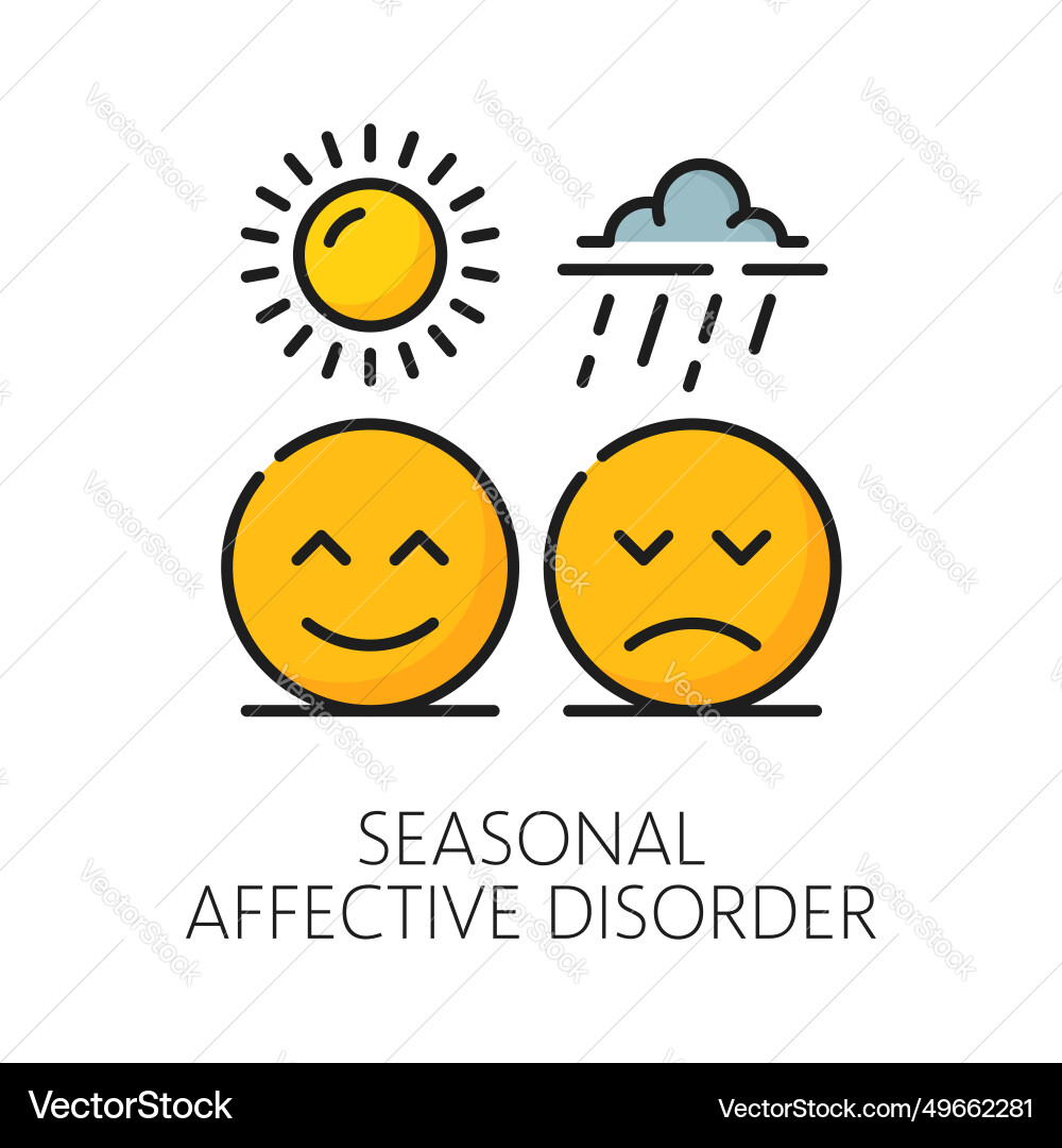 Seasonal affective disorder psychological problem Vector Image