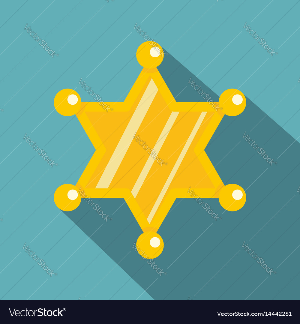 Sheriff star icon flat style