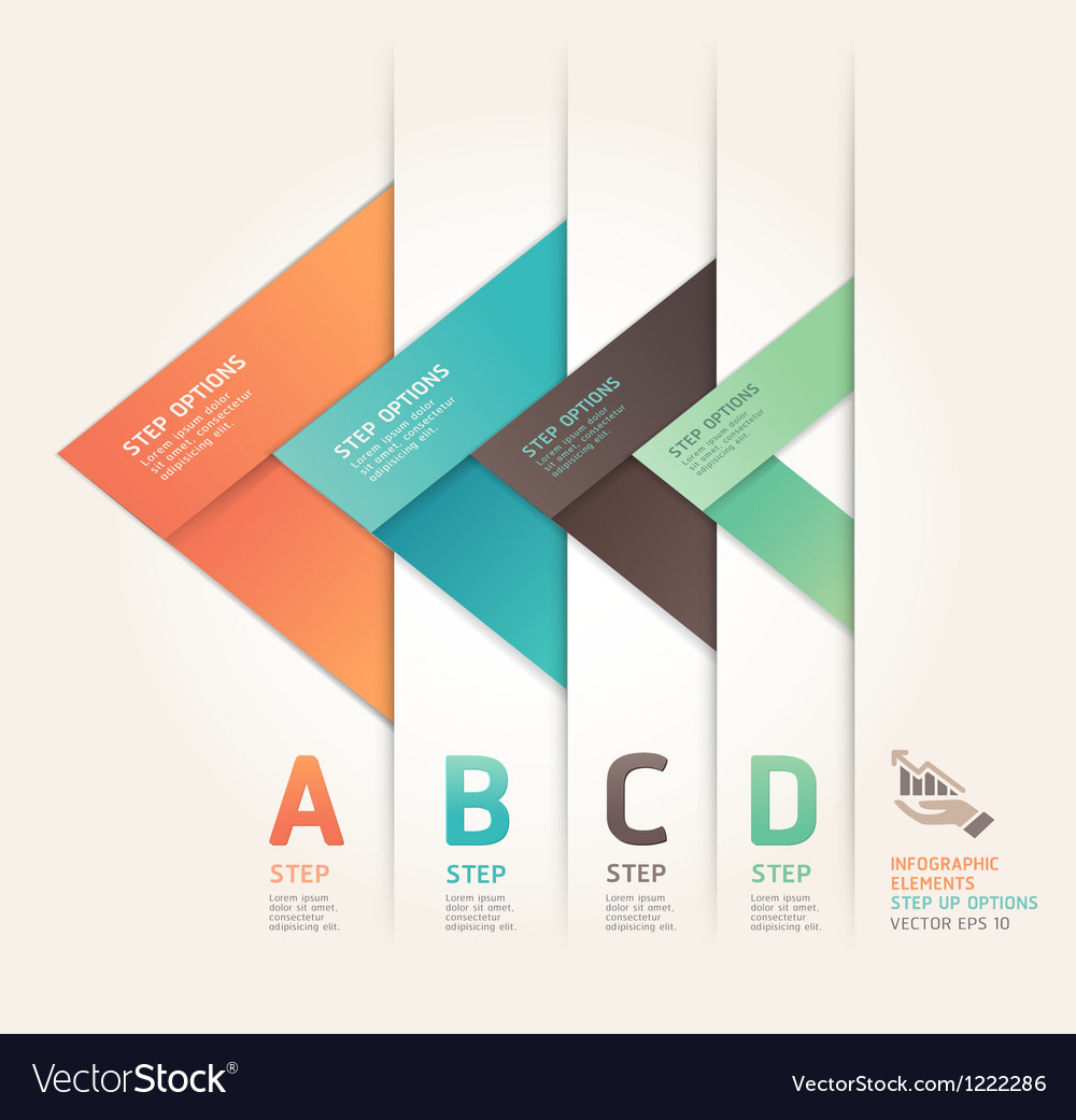 Abstract arrow step options origami style Vector Image