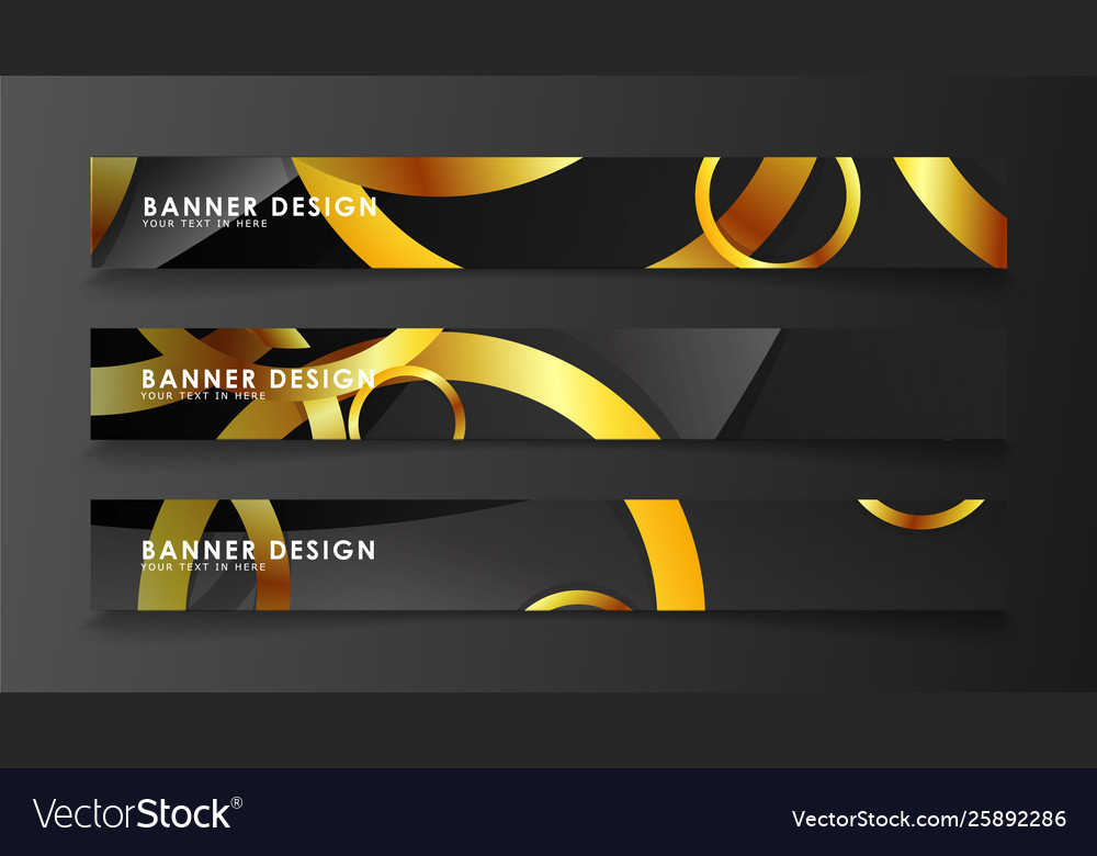 Abstract Circle Banner Fancy Golden Circle On A Vector Image