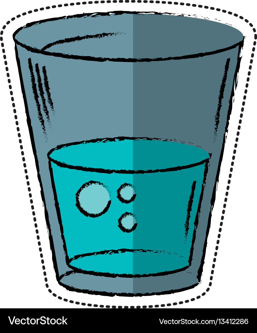 Cartoon Glass Water Fresh Icon Royalty Free Vector Image