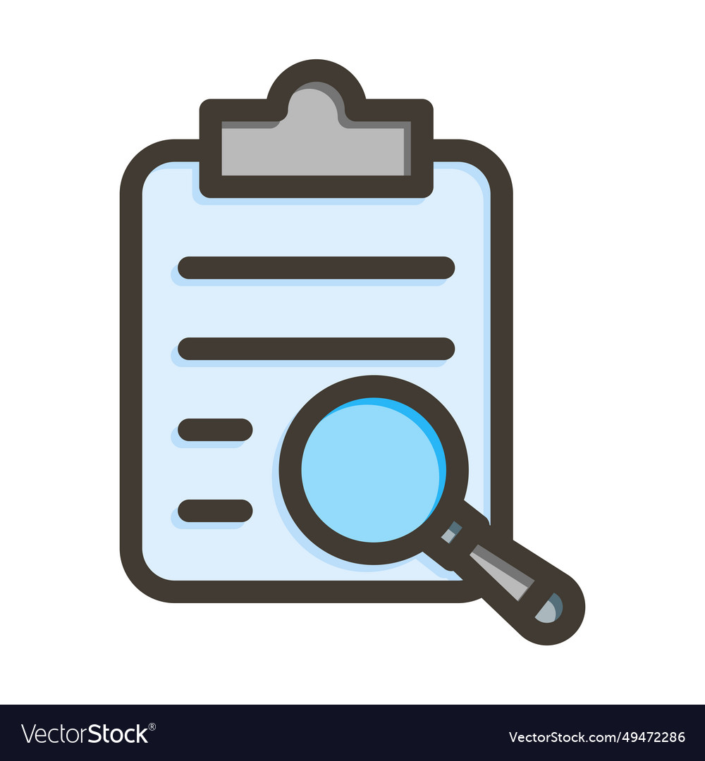 Case study thick line filled colors icon Vector Image