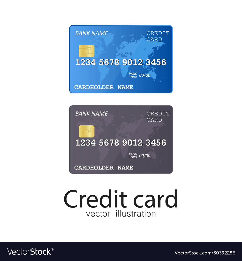 Credit card isolated on white Royalty Free Vector Image