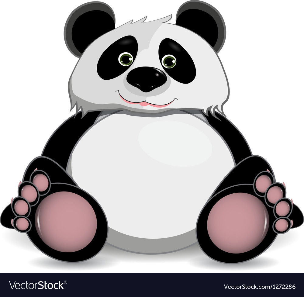 Cute fat panda Royalty Free Vector Image - VectorStock