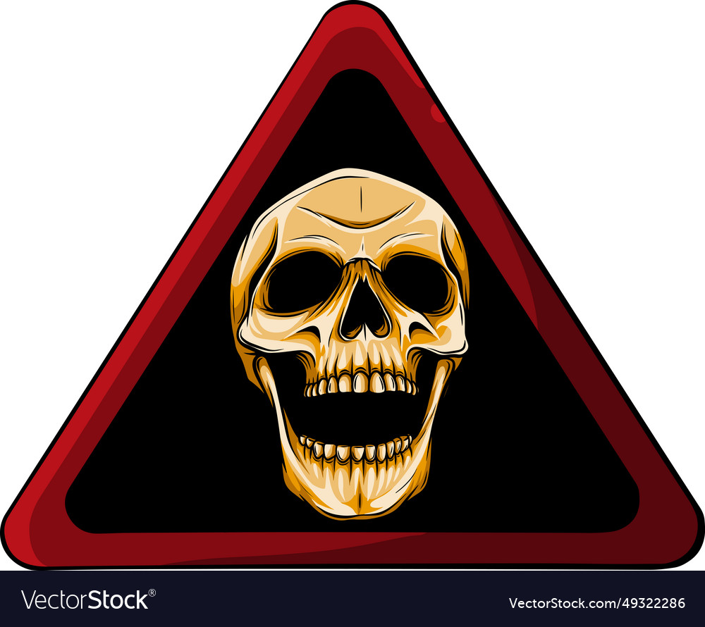 Danger Sign Skull On A White Background Royalty Free Vector