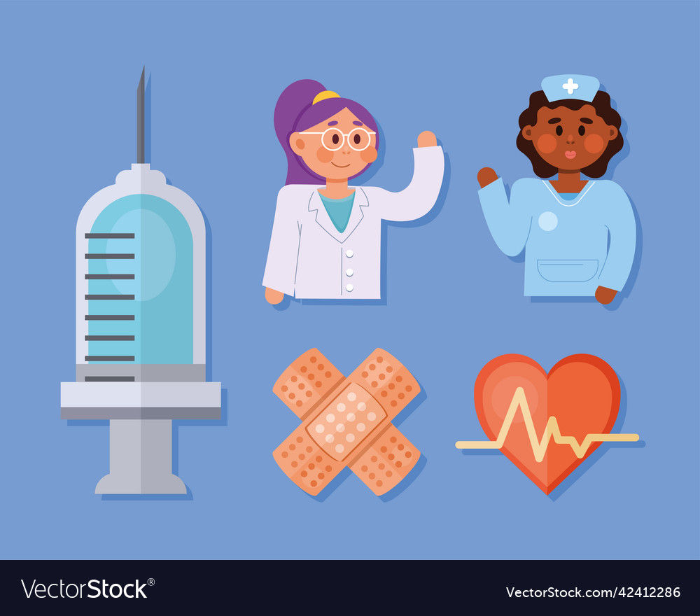 Female doctor and nurse Royalty Free Vector Image