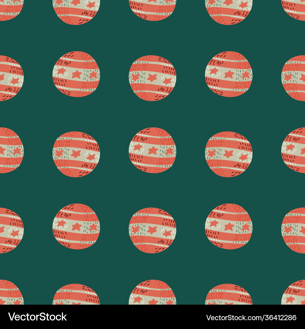 Hand drawn seamless doodle pattern with simple Vector Image