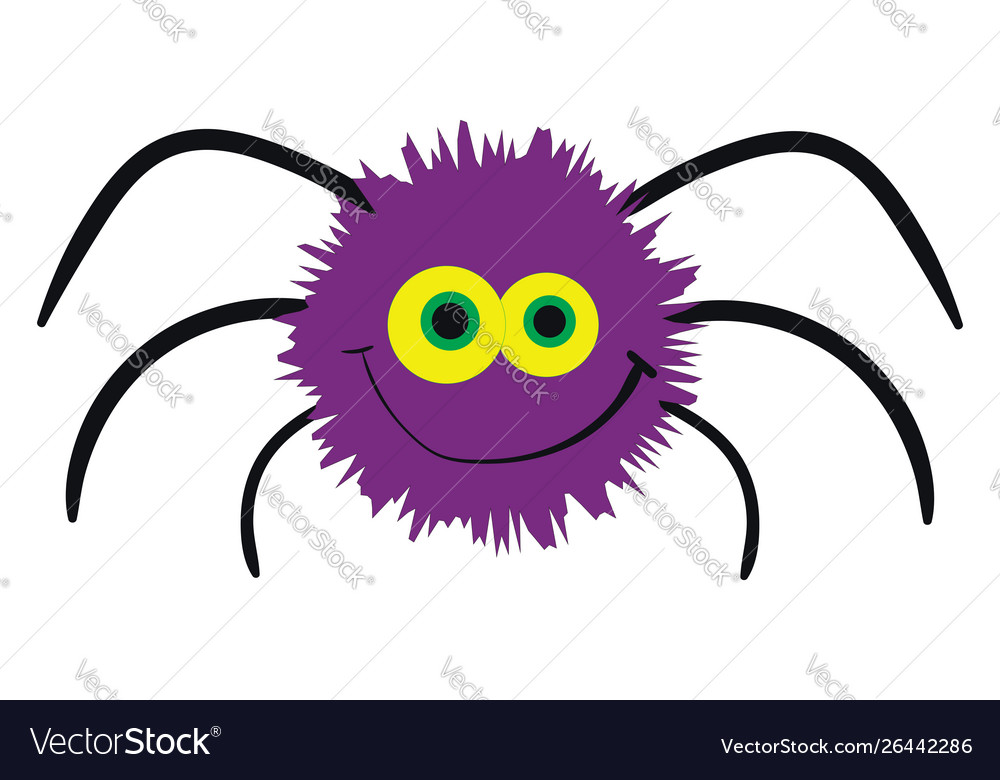 Purple spider on white background