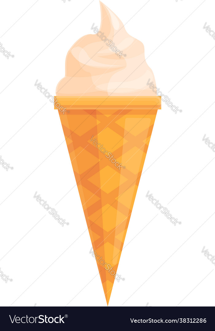 Takeaway vanilla ice cream icon cartoon style Vector Image