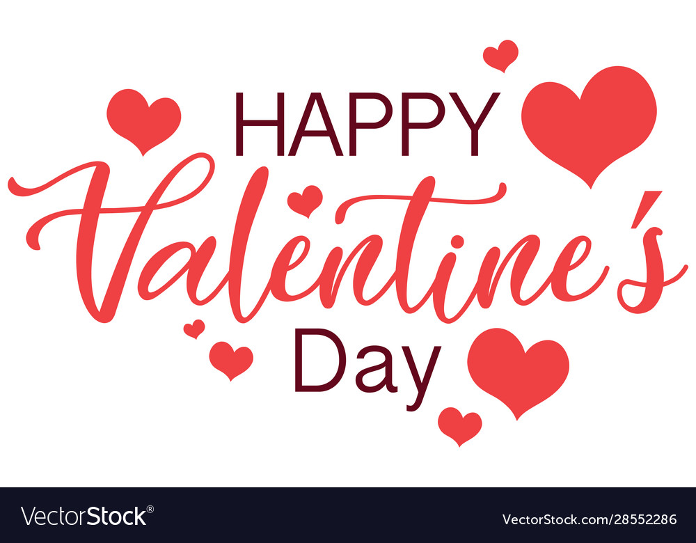 Valentine theme with words and hearts Royalty Free Vector