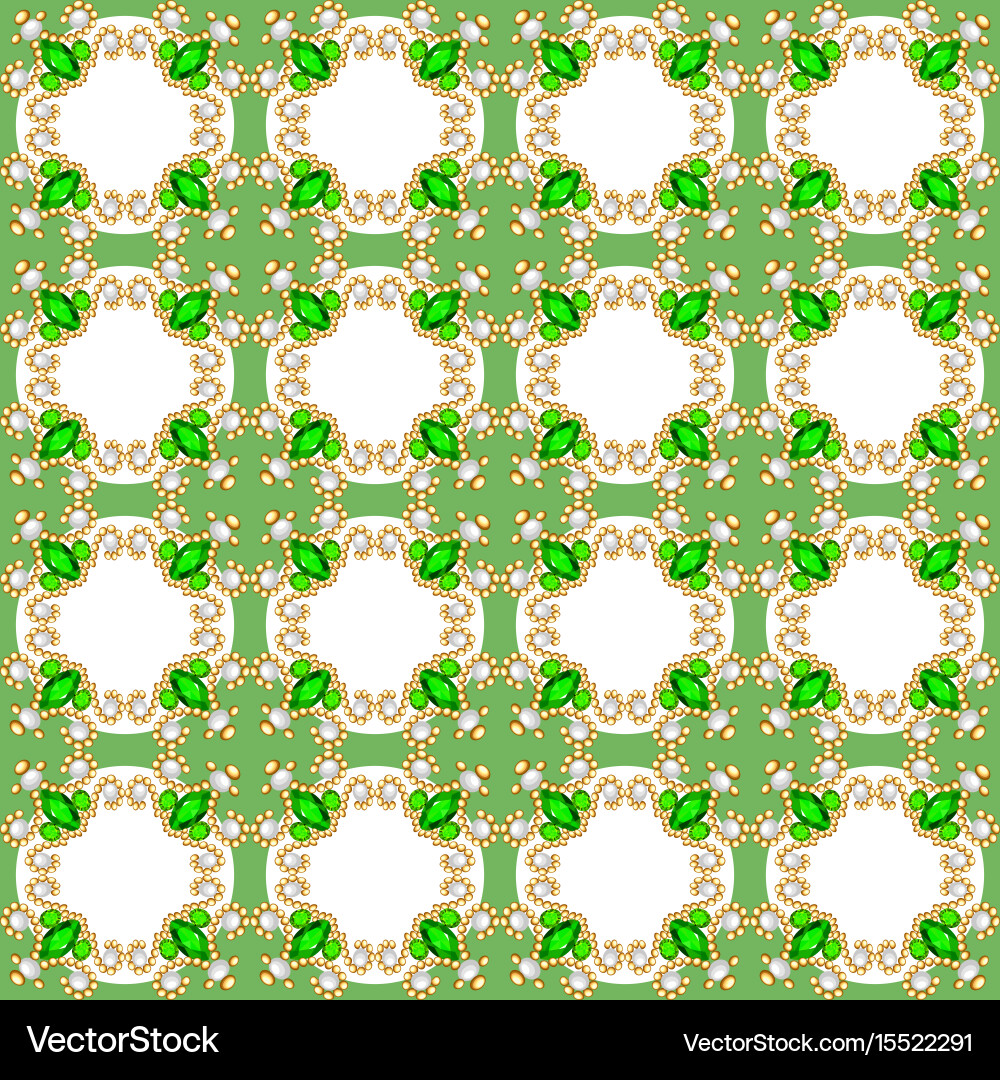 Background seamless with pattern and gems Vector Image