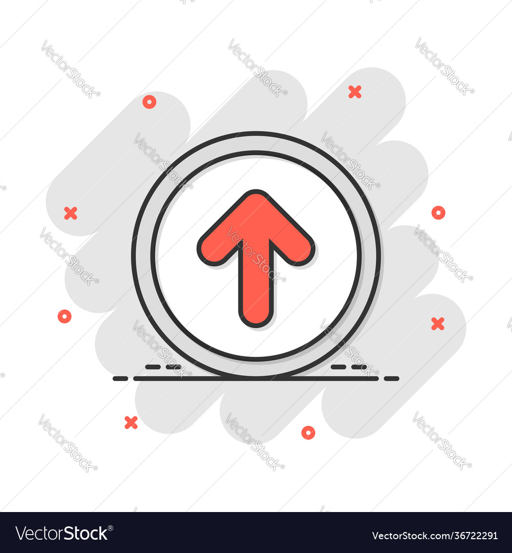 Cartoon arrow up icon in comic style forward Vector Image