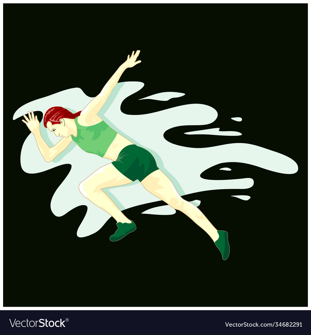 Cartoon sports girl character running fast Vector Image Cartoon sports girl character running fast Vector Image