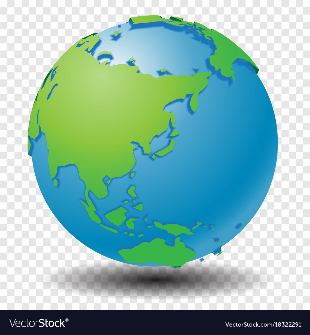 Download Globe with wold map on transparency grid Vector Image